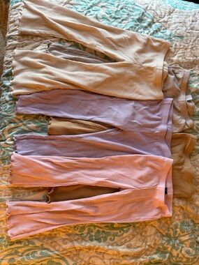 Kids Ribbed Pull-On Leggings - Pastel Mix